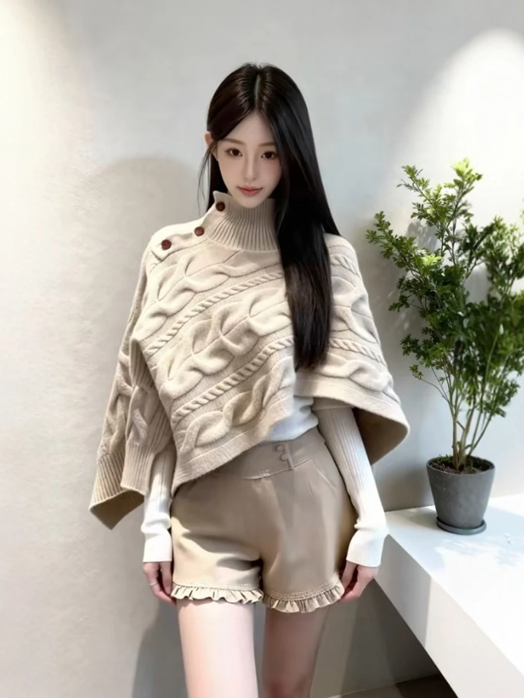 

Retro Soft Sle Unusual Knitted Coat orts Two-Piece Set Whole Outfit Spring 2026 Women's Faion Casual Warm Cotton Blend