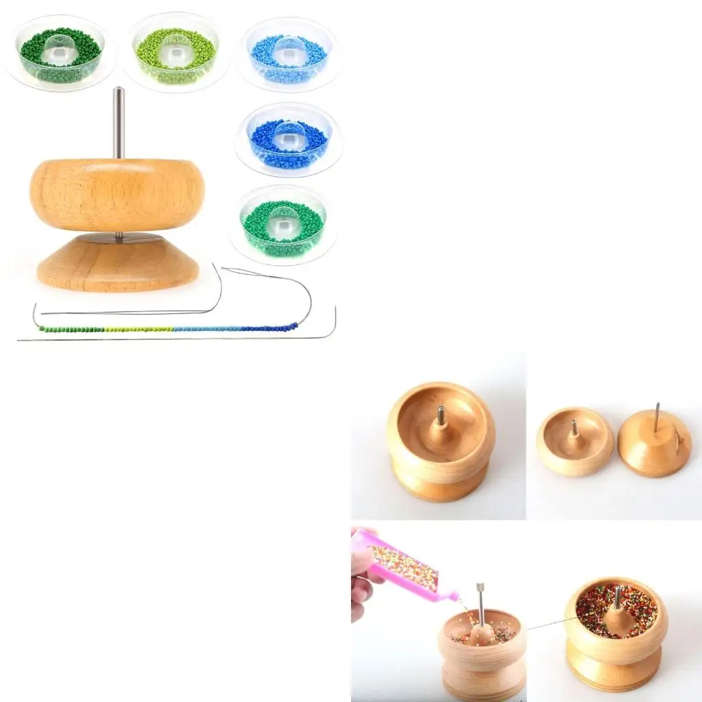  Bead Piercer Spin Beading Bowl Waist Bead Spinner for DIY Beading Bracelet Craft