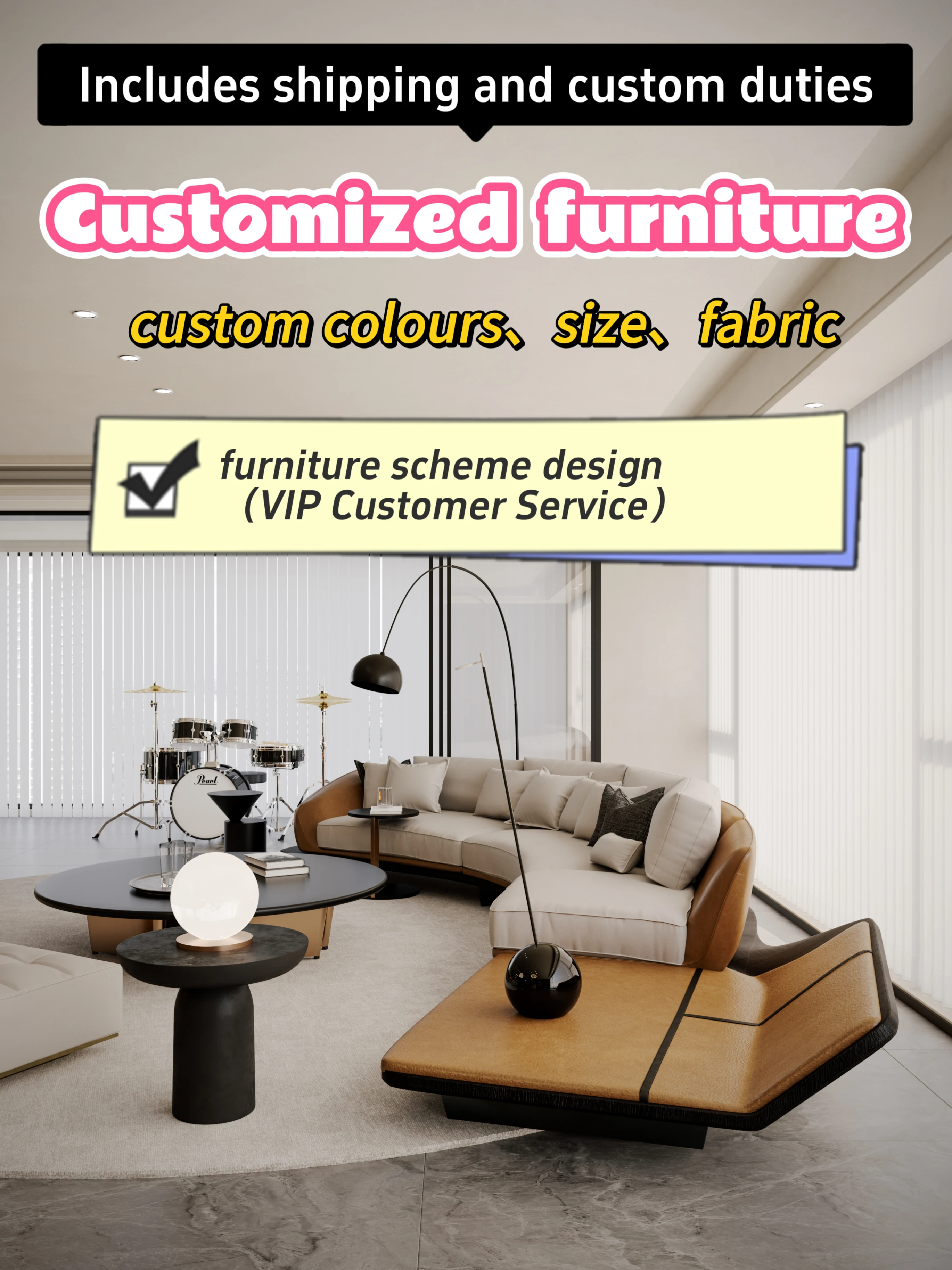 Customized Whole house Furniture Custom Size Fabric Color  Door To Door Variety Of Style Villa Furniture Matching Scheme Design