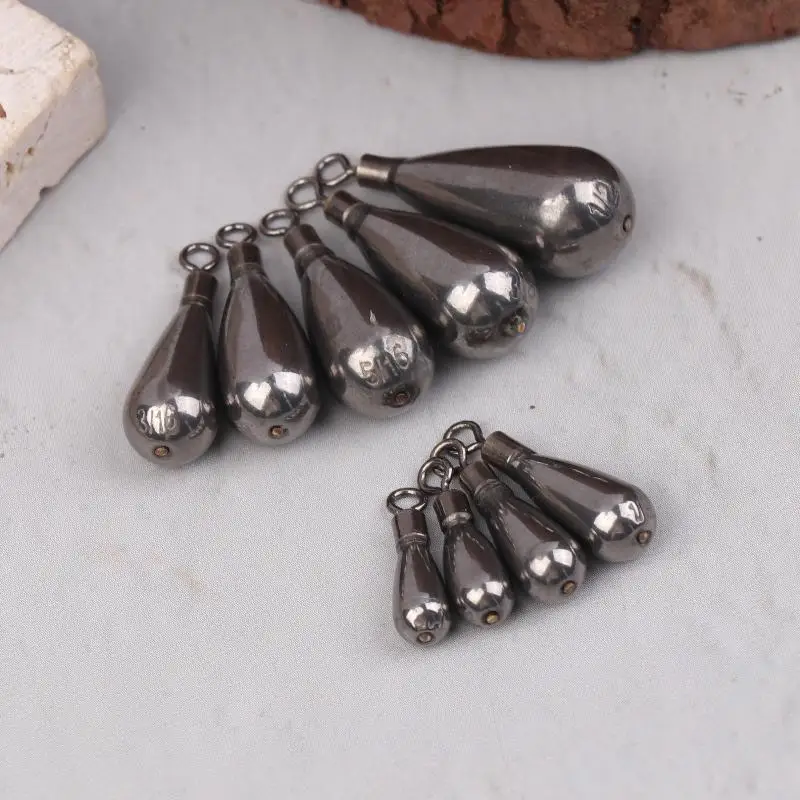 التنغستن الصلب الصيد الوزن قالب 1.3-14 جرام قطرة النار قلادة قطب Pesca المعادن تهزهز يلقي معالجة الغرق