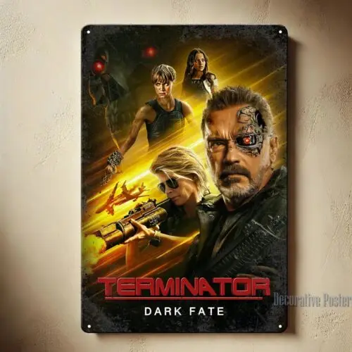 Terminator  Dark Fate Arnold Schwarzenegger Movie Metal Poster Tin Sign - -aluminum