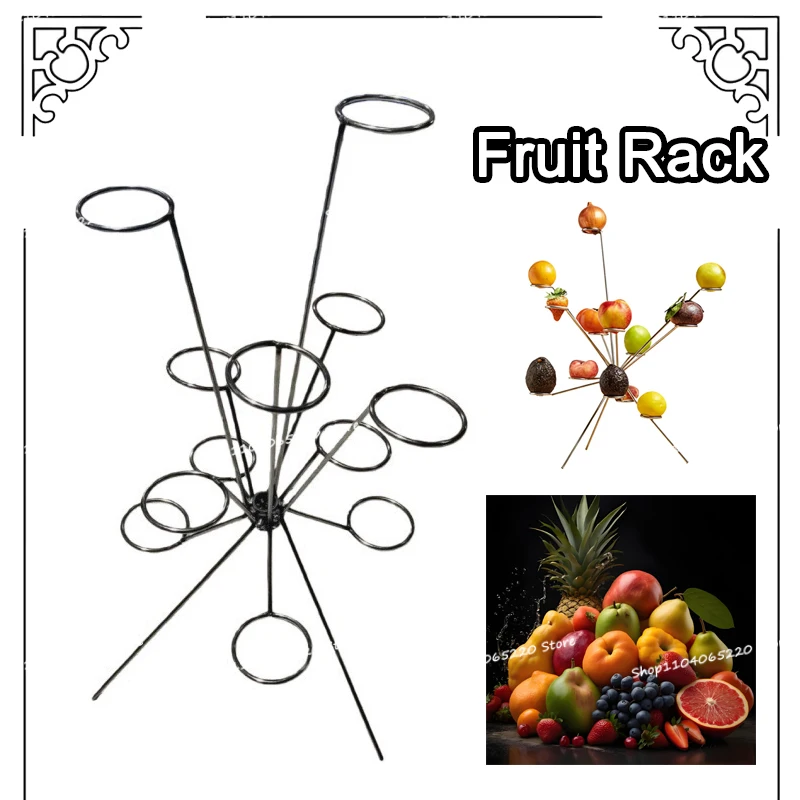 Hot Sleek Metal Fruit Rack Tabletop Decoration Home Room Party Wedding Minimalist Display Stand Ornament Figurines Festival Gift