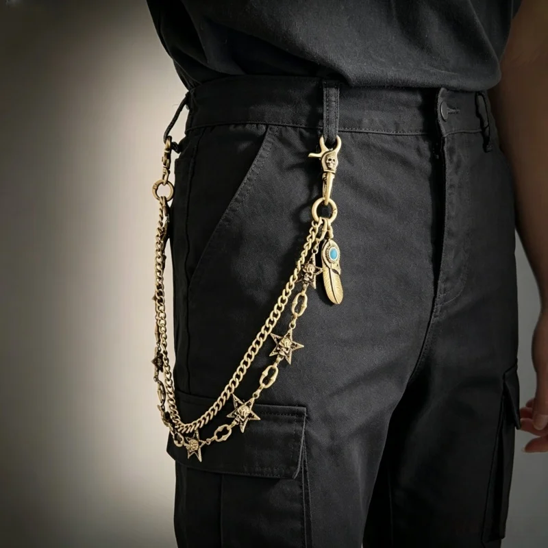 Hip Hop Punk Rock Metal Pants Waist Chain Men Women Keychain Trousers Wallet Key Chains Jeans Unisex Hip-hop Jewelry Gift
