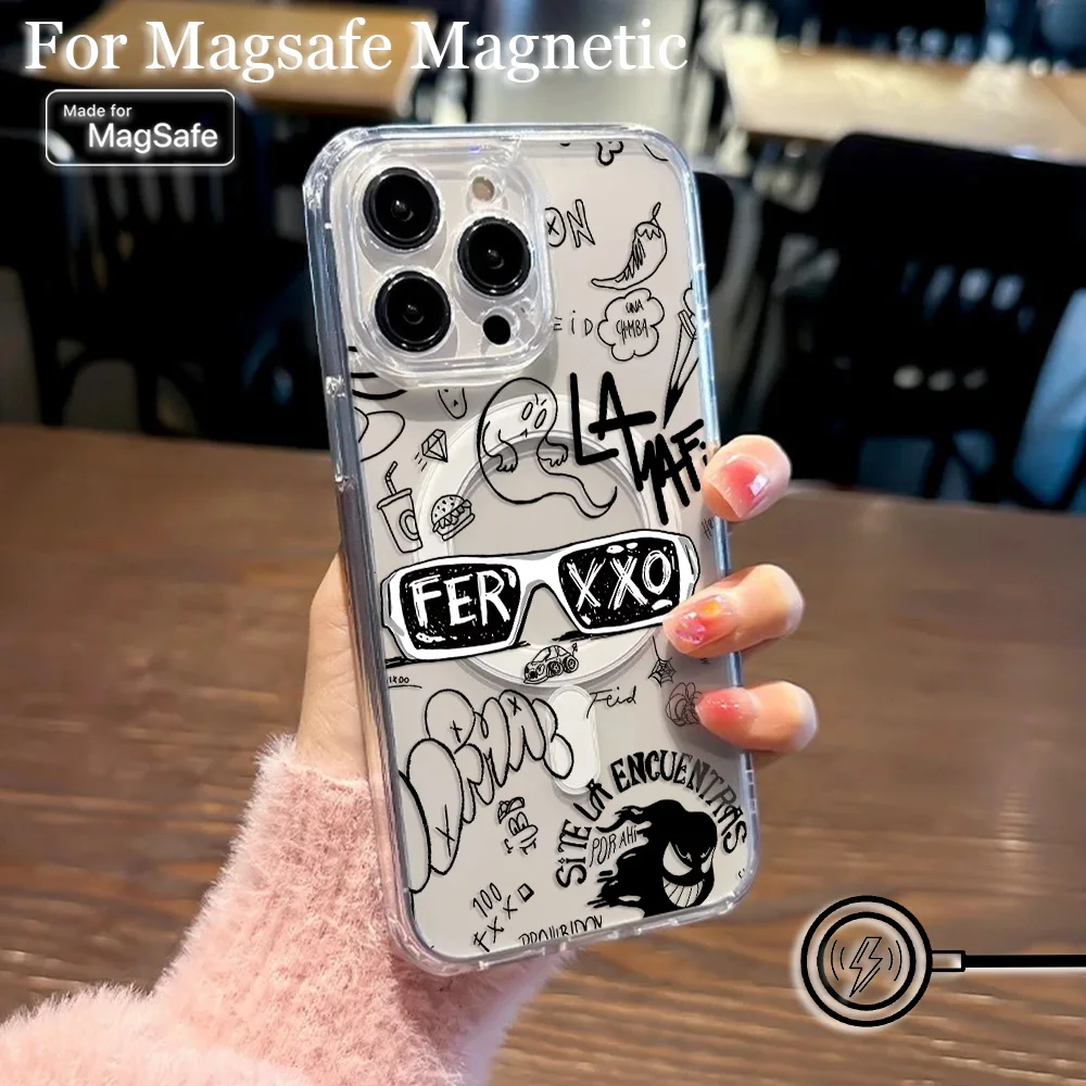 Feid Nitro Jam Ferxxo Magsafe Magnetic Phone Case for iPhone 16 15 14 13 12 11 8 7 Plus Pro Max X XR XSMax Soft Clear Tpu Cover