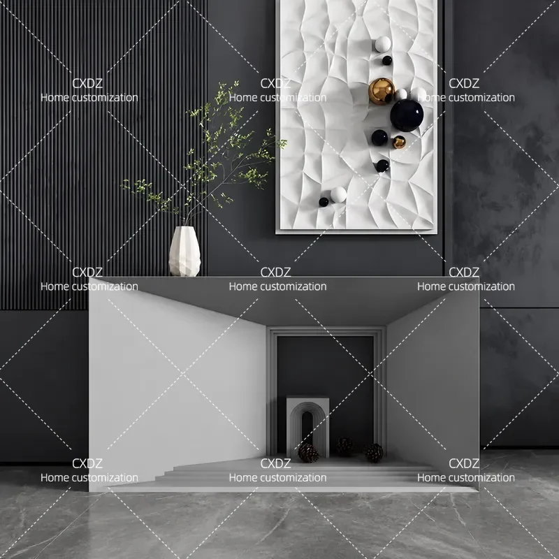 Grey Paint Entrance Counter Creative Art Table Modern Simple Entryway Console Decorative Return Model for Living Room Hallway