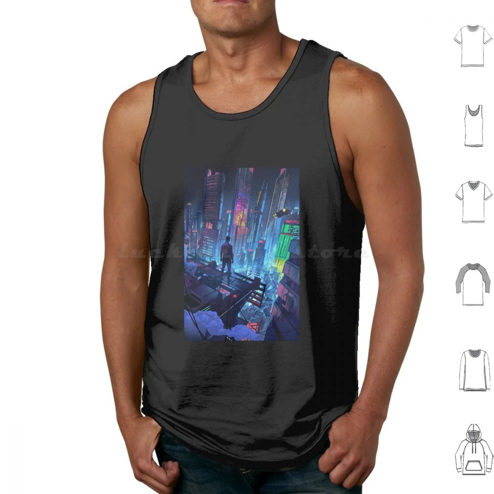 Edgerunners Tank Tops Vest Sleeveless Anime Lucy Edgerunners Runners Rebecca Gloria David Pilar Ripperdoc Faraday Kiwi Maine