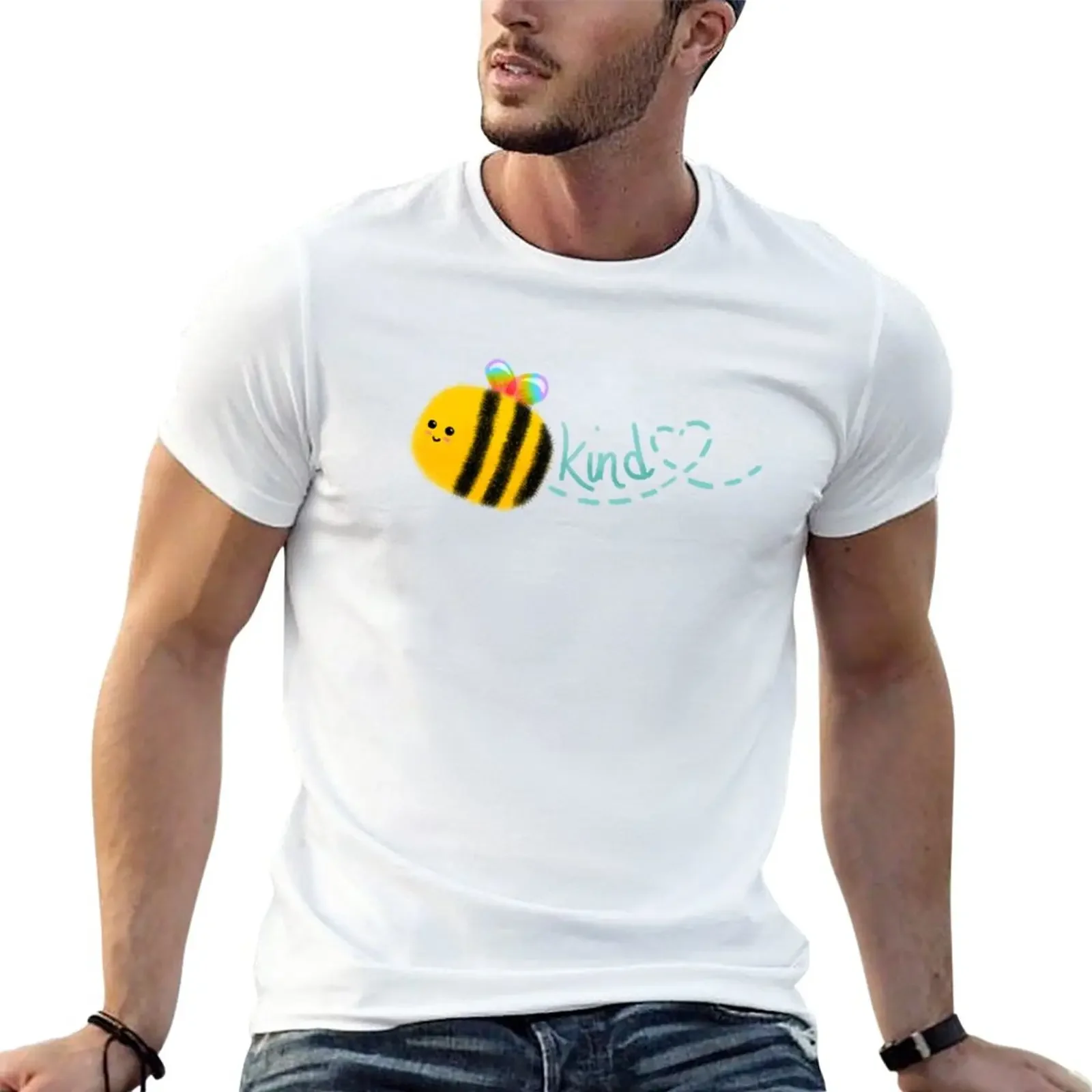 

New Bee Kind T-Shirt Oversized t-shirt Aesthetic clothing Short sleeve tee men