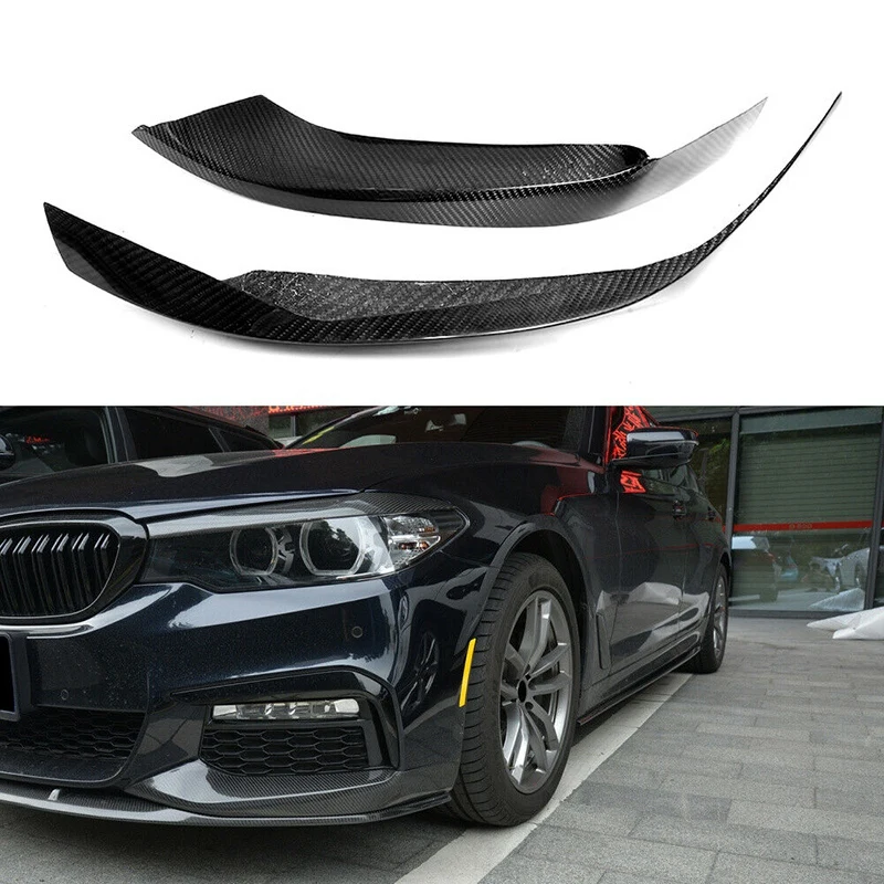 

2PCS Carbon Fiber Car Front Bumper Splitters For-BMW 5-Series G30 G31 540I M-Sport 17-18