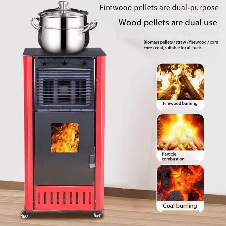 Home Professional Wood Pellet Burning Machine Intelligent Panel Electric Power Wood Pellet Stove