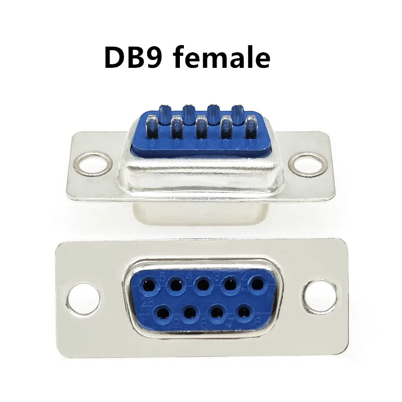 10Pcs RS232 DB9 Connector Serial VGA 9 Pin Female 2 Rows Solder Type Plug D-SUB Male Plug Socket Connector