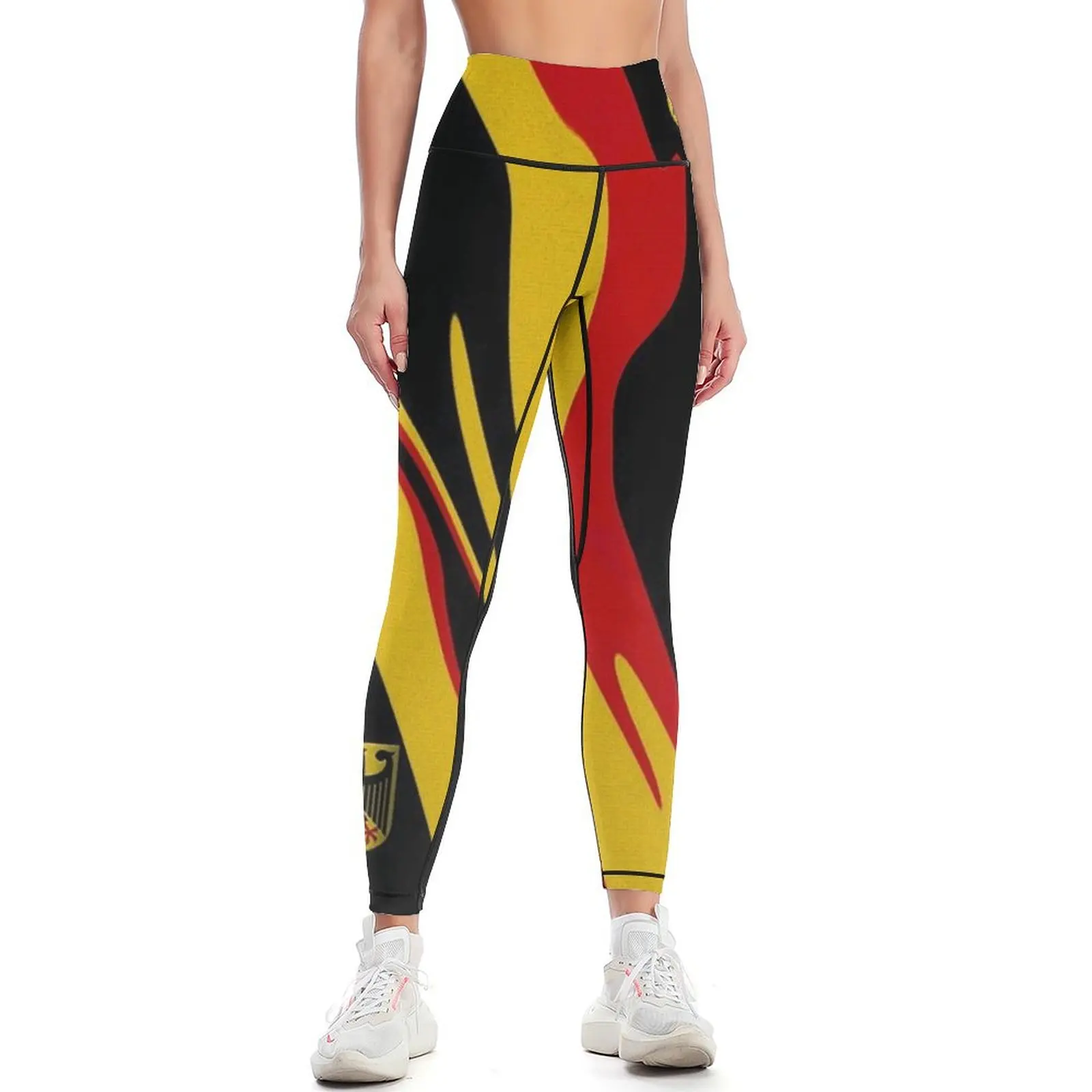 

German Abstract Flag with Eagle Design Leggings legging gym sportswear for gym Golf wear Womens Leggings