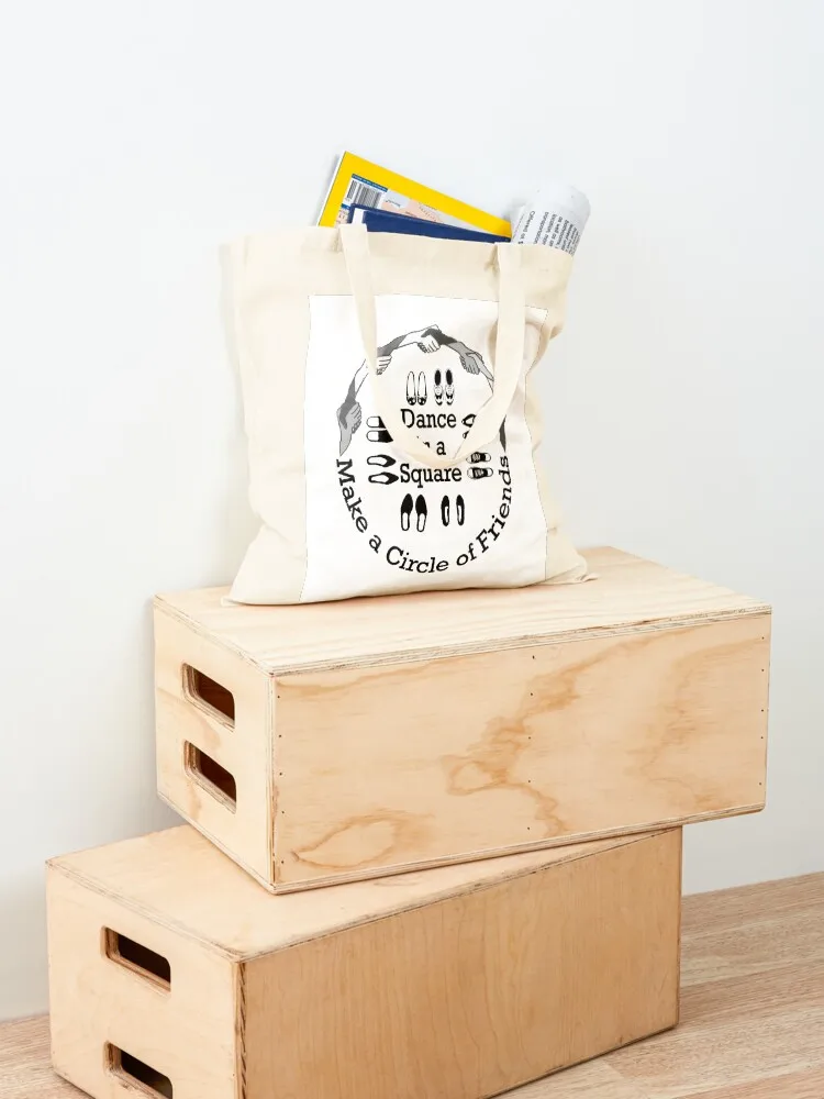 Dance Circle BLK Tote Bag reusable shopping bag large size bags canvas tote bag Custom
