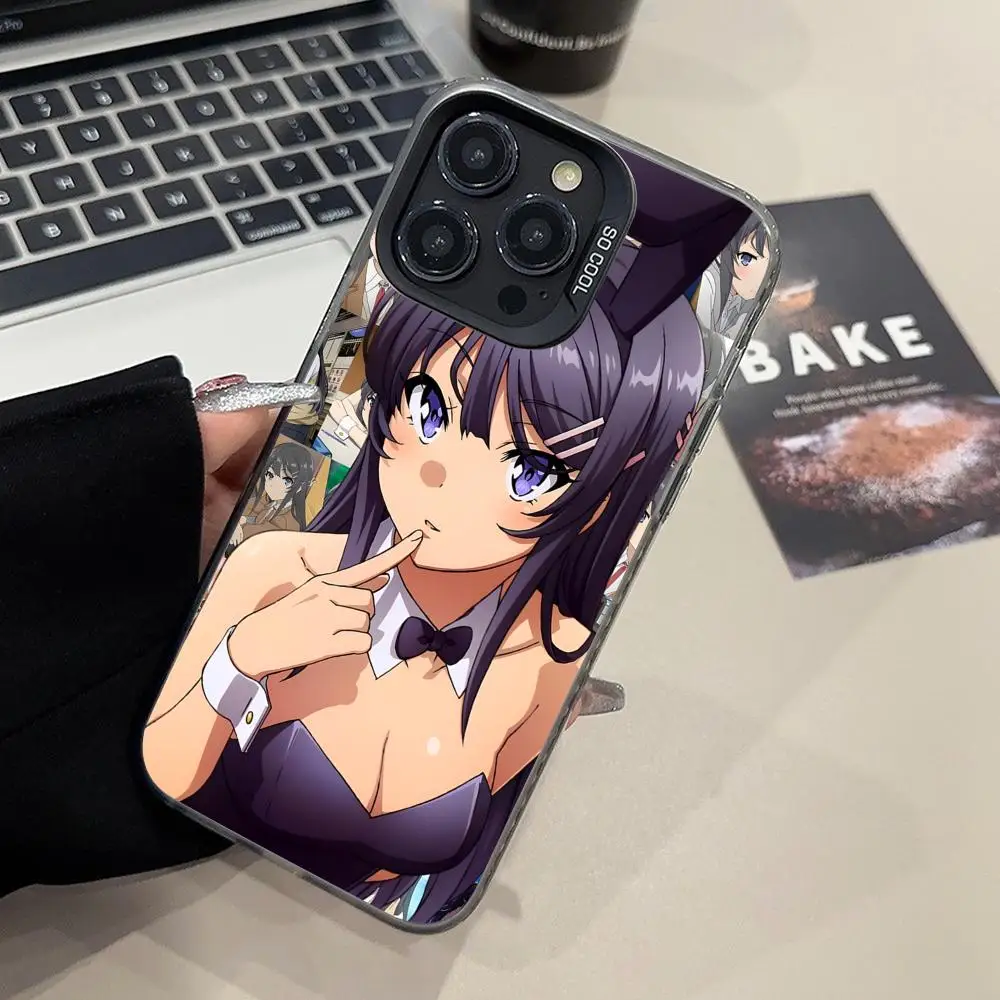 Anime Mai Sakurajima Cell Phone Case for iPhone 16 15 14 13 12 11 X XR XS 8 7 Pro Max Plus Translucent Colour Protective Cover