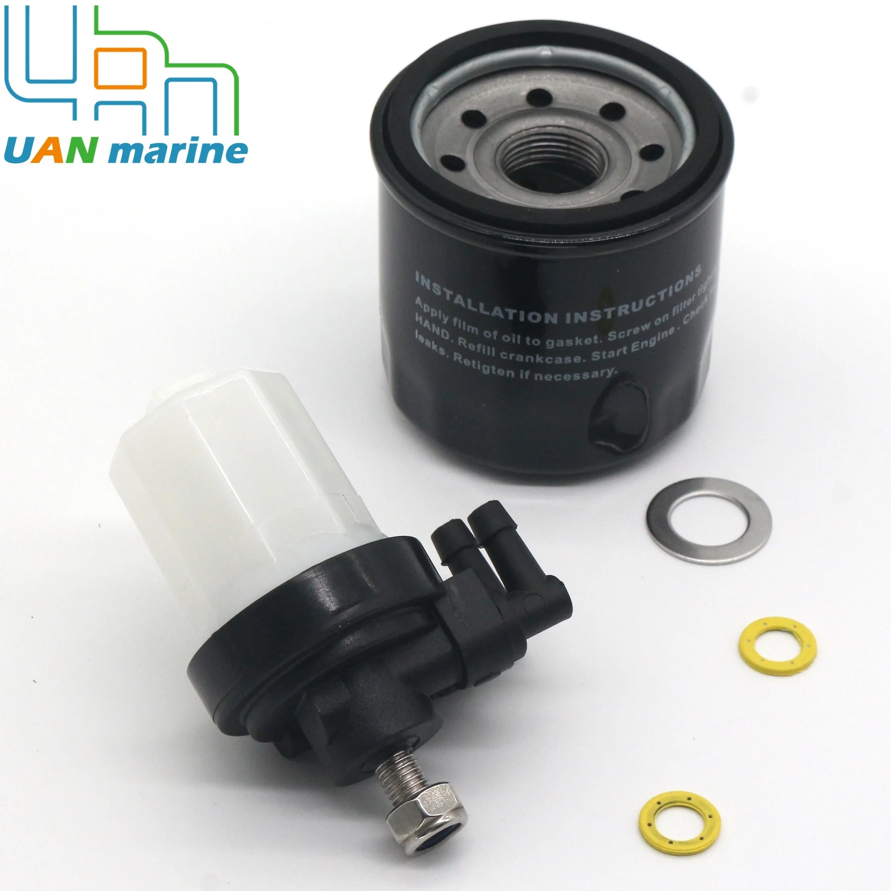 Oil Filter Fuel Filter W/gasket Compatible with Tohatsu MFS 25 30 40 50 Outboard Motor Change Service Kit 3BJ076150M 346-02230-0