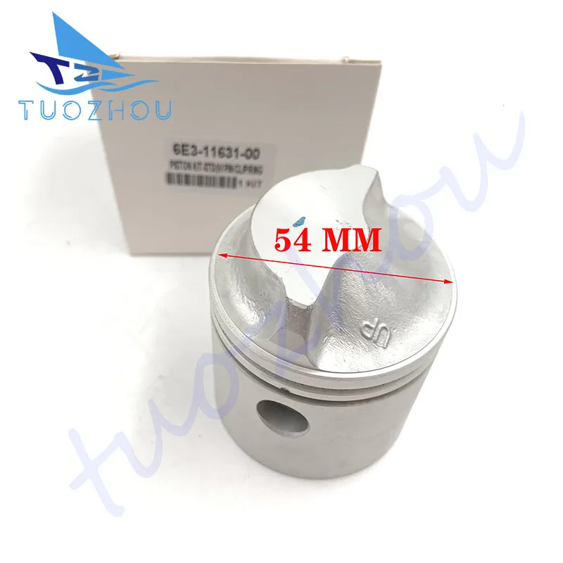 For Yamaha Outboard Motor Parts 5HP 2T Diameter54MM 6E3-11631-00-98 Powertec Seapro 6E3-11631-00 6E3-11631 Piston Set Std