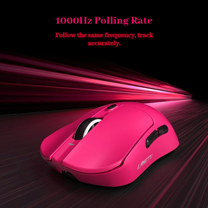 Mouse Nirkabel Langtu M8 Tri-Mode Paw3311 1000mah Ringan E-Sports Kantor untuk Tangan Besar Mouse Serbaguna Hadiah Gaming