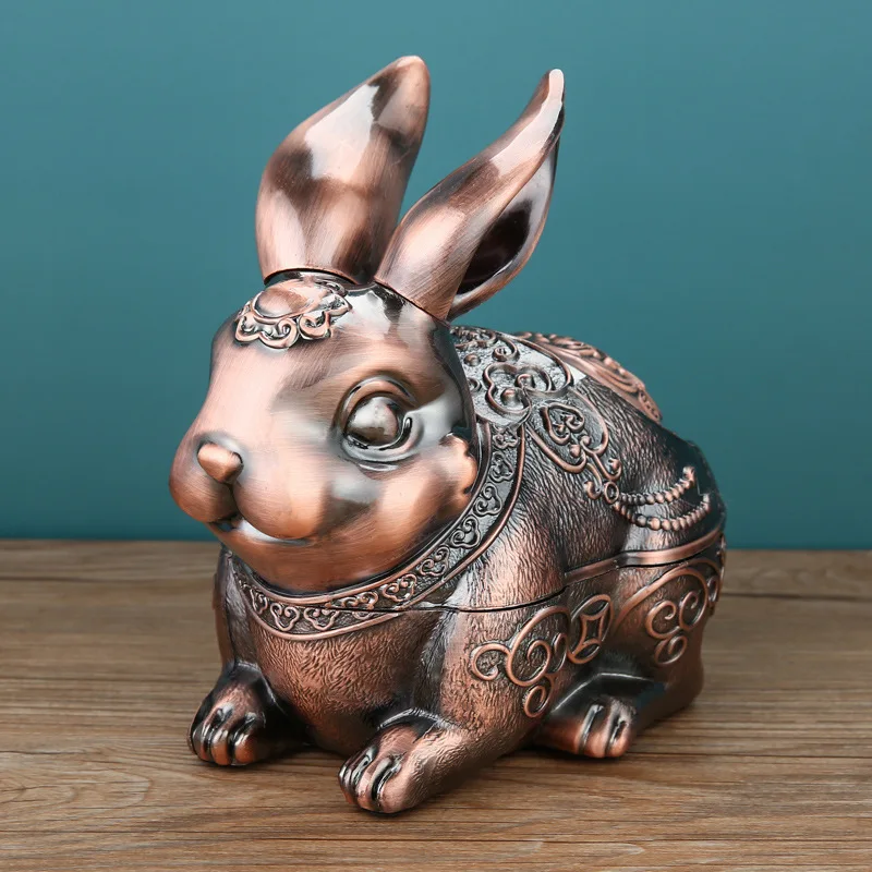 

NEW Rabbit model metal Ashtray smoking accessories cigarette ashtray with lids for boyfriend's gift