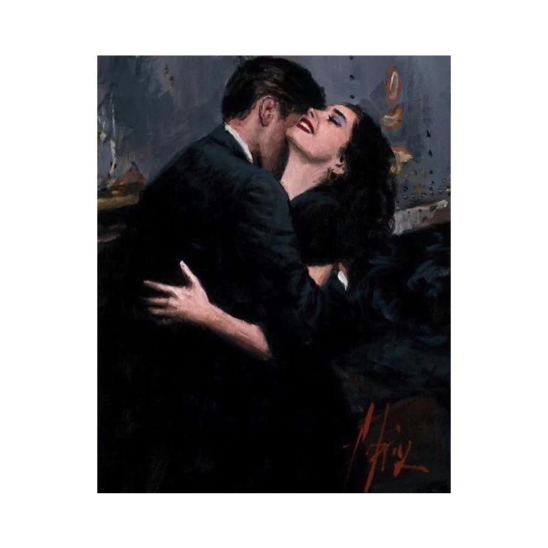 

Professional Artist Directly Supply High Quality Handmade Spanish Hugging Lovers Oil Painting Flamenco Hold Couple Canvas Art