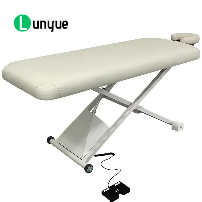 Electric Lifting Beauty Bed Single Motor Foot Control Adjustable Massage Table for Spa Treatment Durable Comfortable
