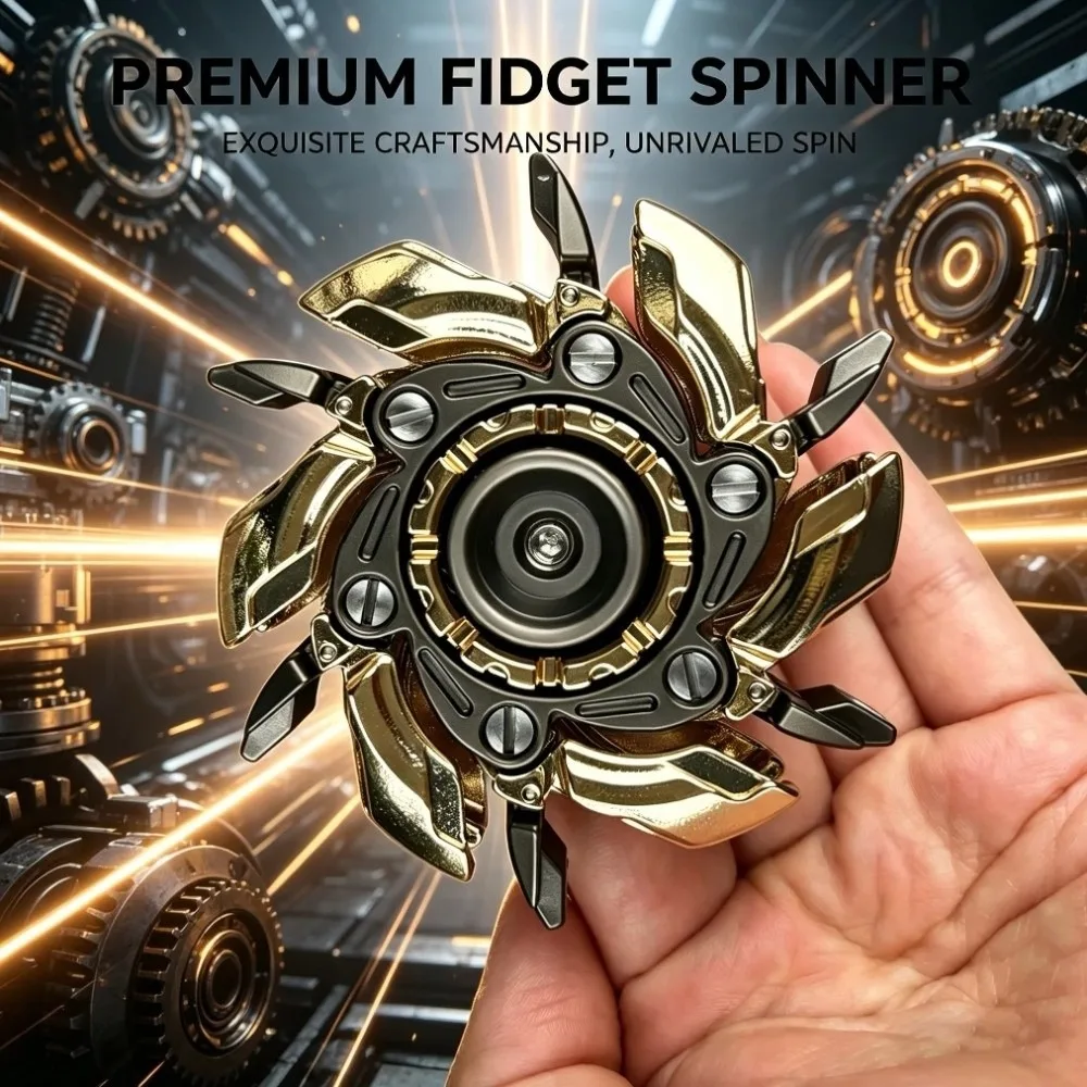 大人用メカニカルフィジェットスピナー-プレミアム合金-スムーズスピン-回転玩具-変形可能-磁気メタル-フィジェットスライダー-不安解消