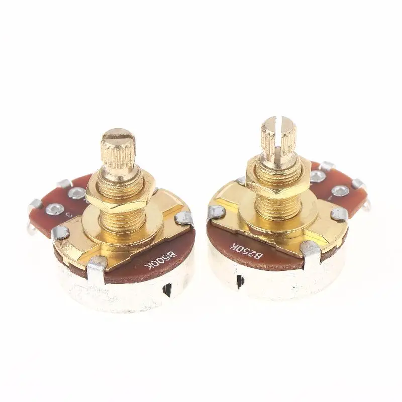 

1 шт. гитарный потенциометр с низким крутящим моментом и низким уровнем шума, плавный латунный вал A500K A250K B250K B500K