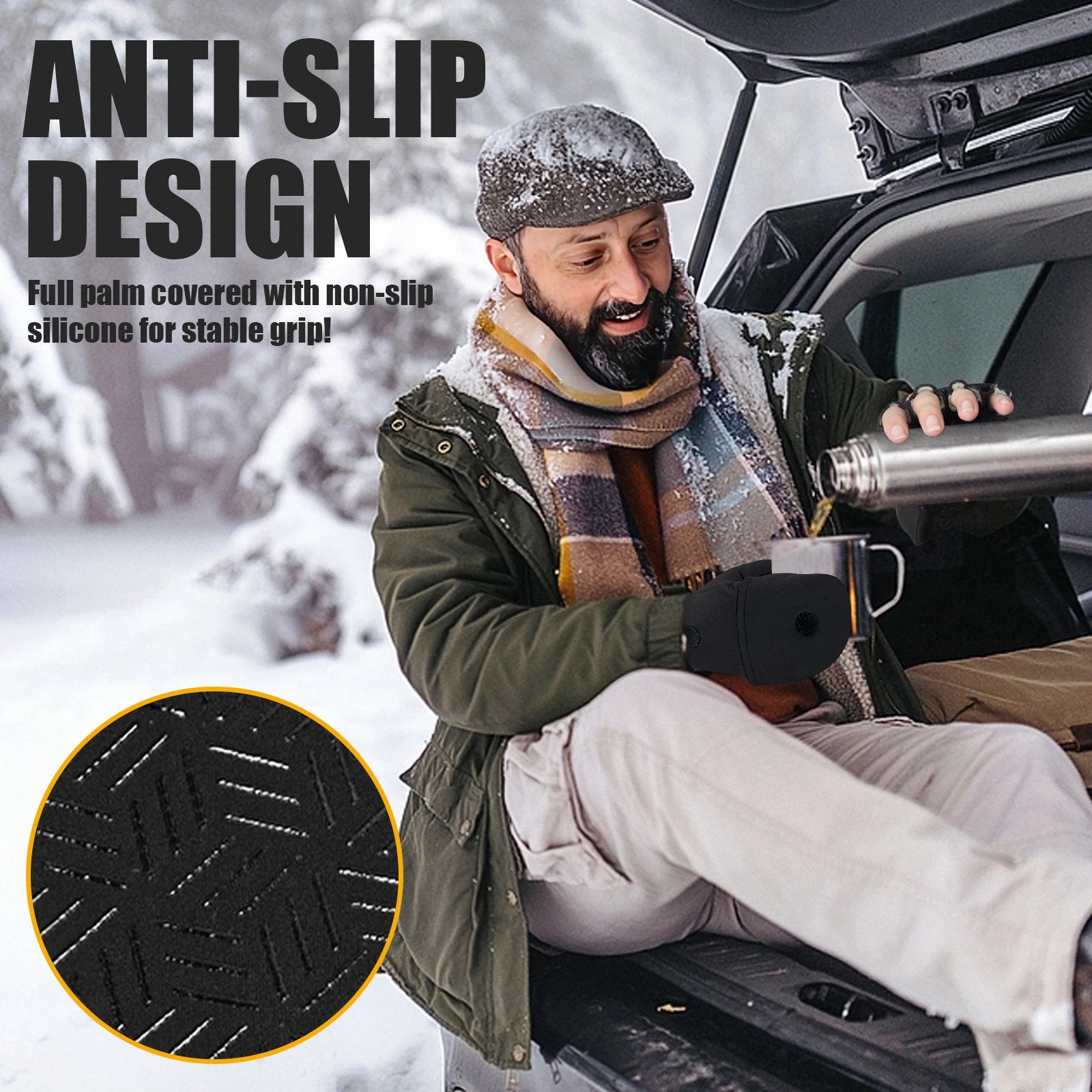 Ciepłe rękawice zimowe na zewnątrz, idealne do sportów na świeżym powietrzu, biegania, wędkowania, fotografii, narciarstwa.