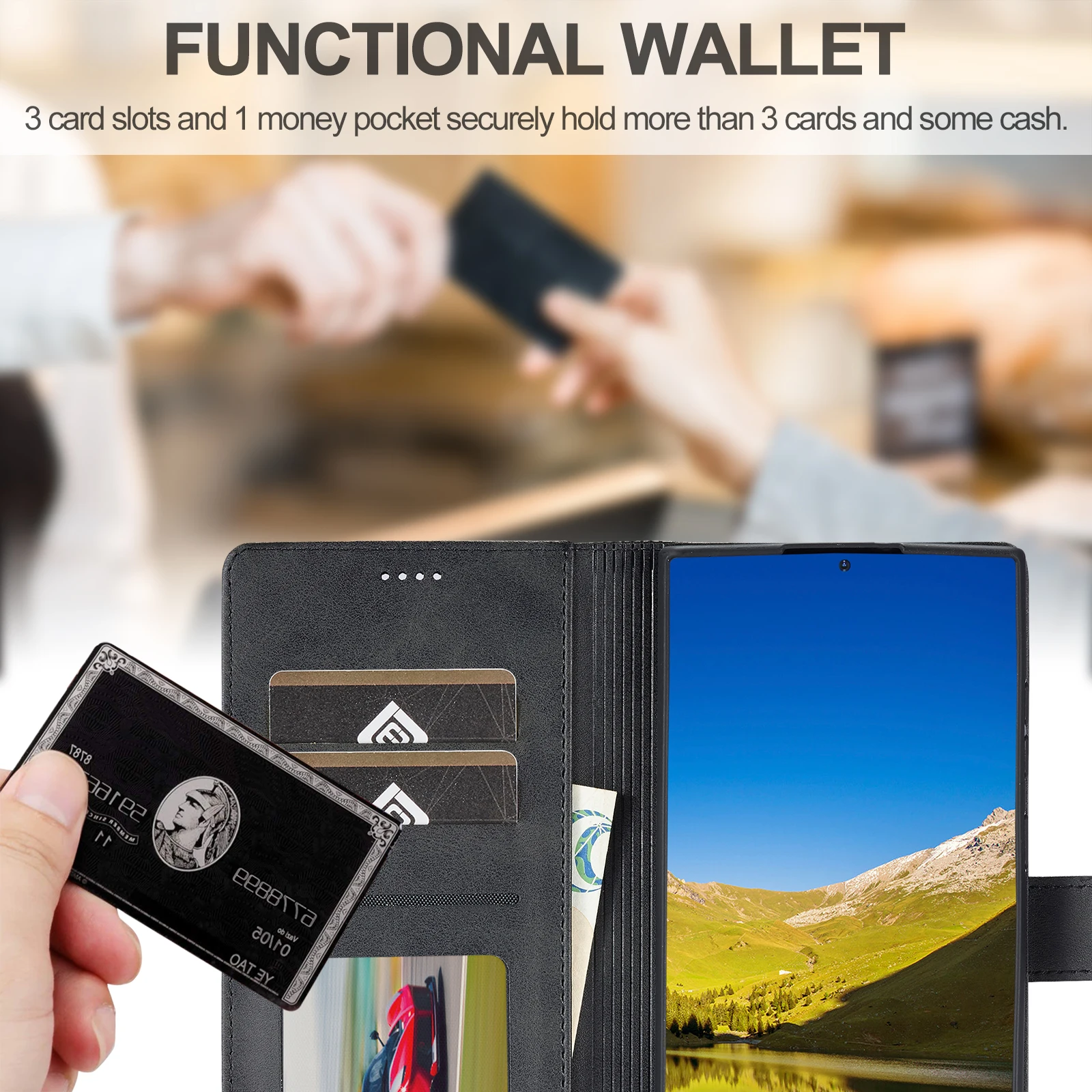 Business Leather Case for Samsung Galaxy S26 S25 Ultra S24 FE S23 Plus A17 A16 A26 A36 A56 A37 A57 Flip Wallet Card Phone Cover