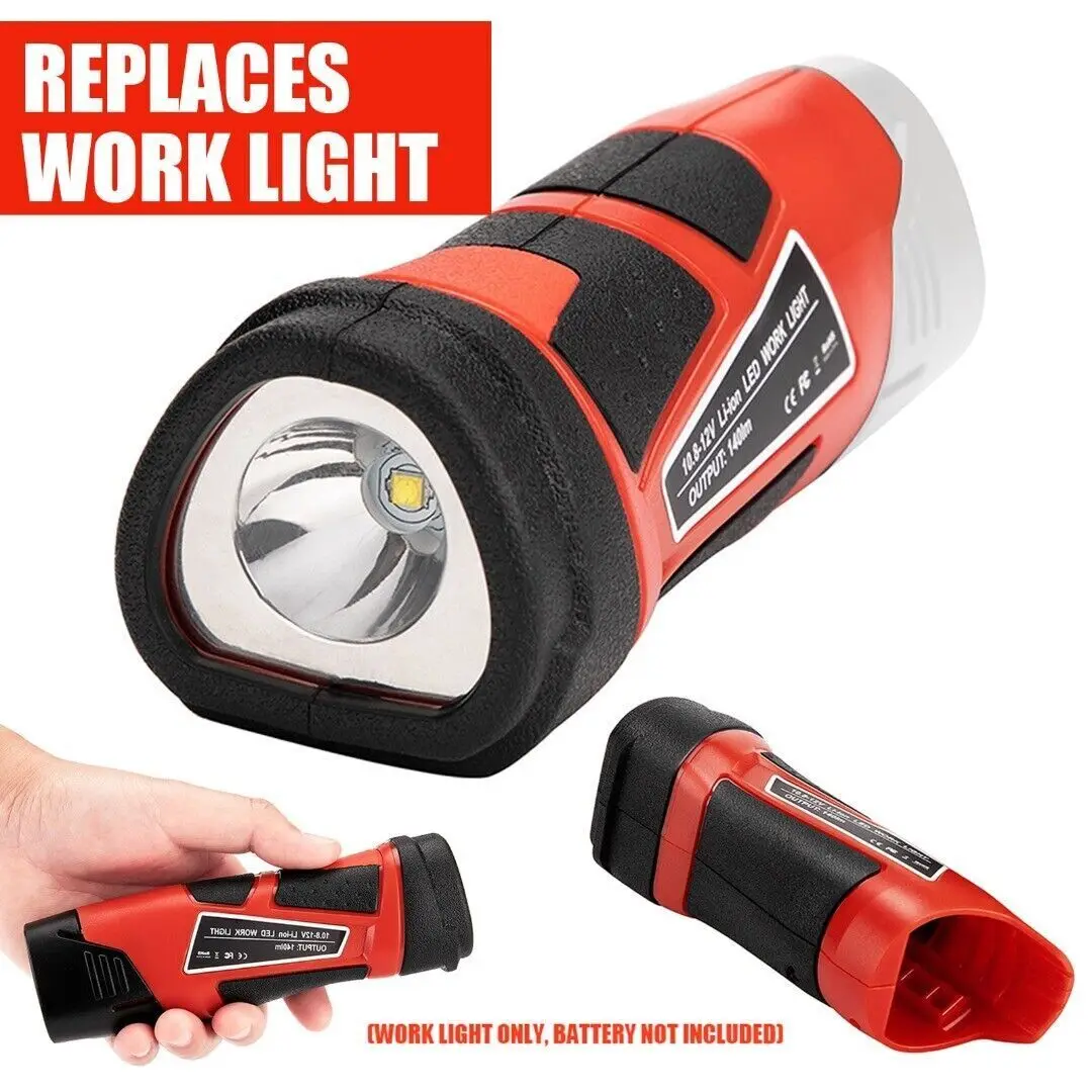 

Handheld Flashlight Lamp Led work light Camping light For Milwaukee 10.8V-12V lithium battery 48-11-2401 M12B2 M12B4 M12B6 C12B