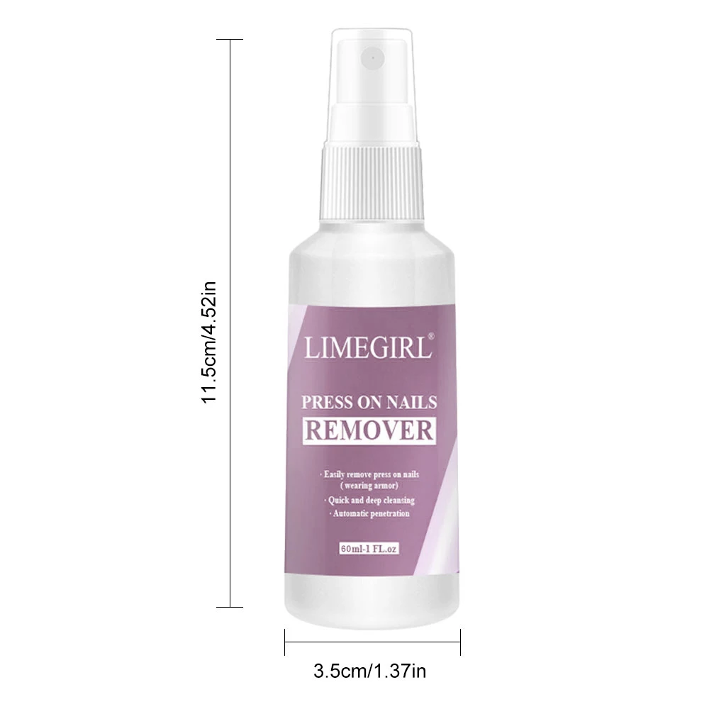 LIMEGIRL Nagelkleberentferner zum Aufdrücken, 60 ml, zum Aufdrücken der Nägel, leicht zu entfernender Debonder für nicht-aceton-Nagellackentferner