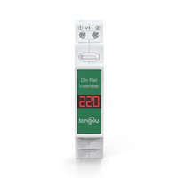 Din Rail Mount Single Phase Voltage Meter Ac 60V-450V Mini Modular  Voltmeter Gauge Indicator LED Digital Display TONGOU