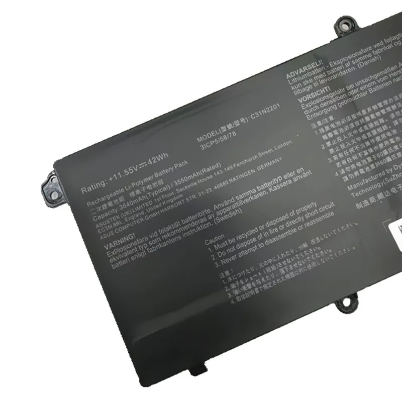 Imagem -02 - Bateria do Portátil para Asus 0b20004260000 3640mah 11.55v 42wh Notebook C31n2201