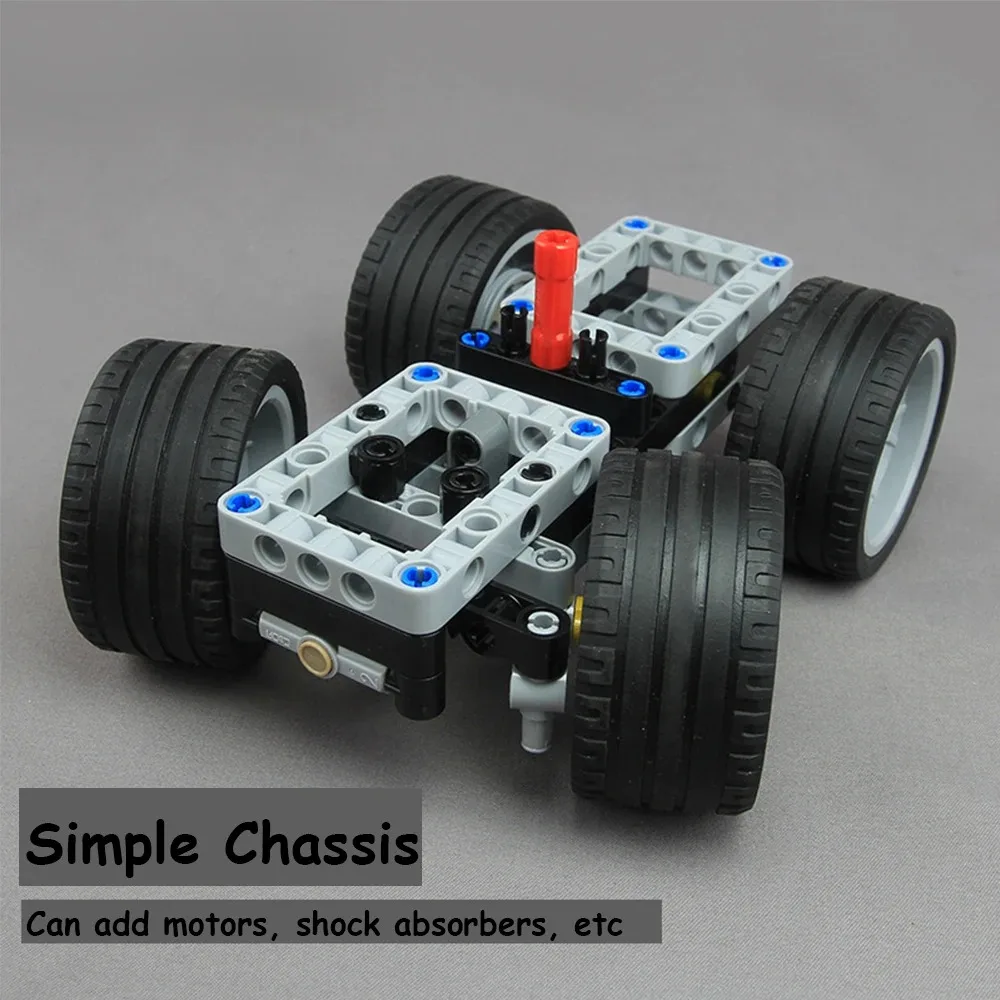 88744 Basic Vehicle Chassis Blocks For MOC Sports Car Modification Can Be Added Power Function Assembled Building Blocks DIY Toy