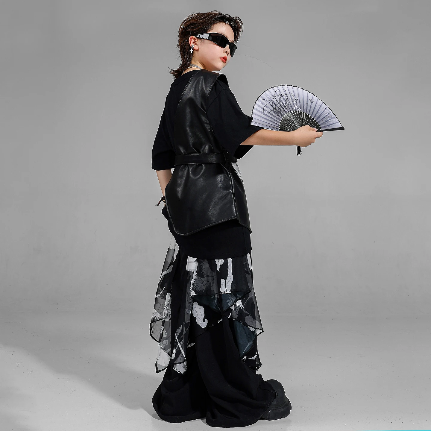 Hip Hop Boys Clothing Oversize Tshirt Street Dance Joggers Pants Girls Blouse Children K-pop Streetwear Kids Costumes Clothes