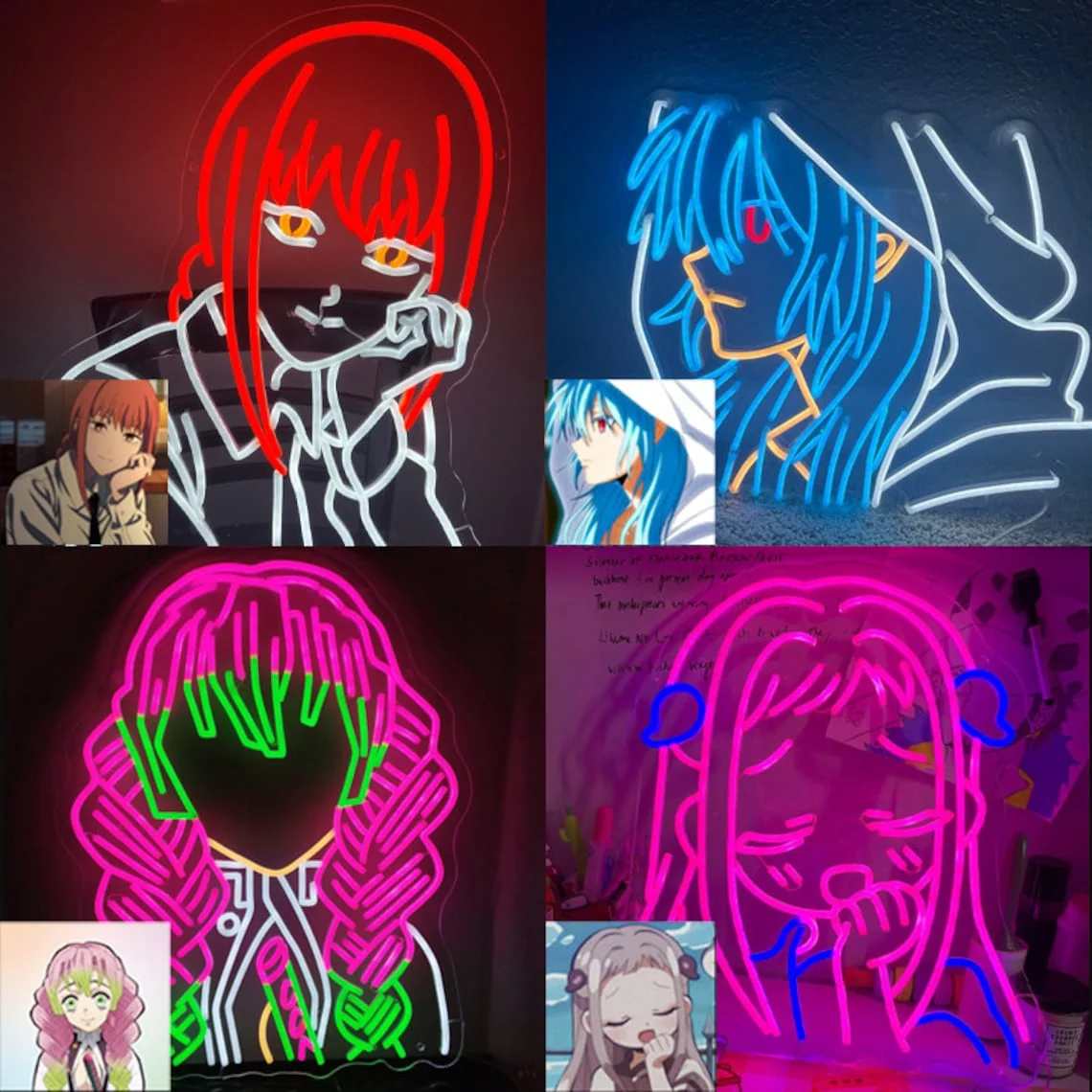 Custom Anime Neon Sign LED Anime Image LED Lights Cartoon Wall Art Bedroom Custom Night Lamp Anime Gifts  for Kids