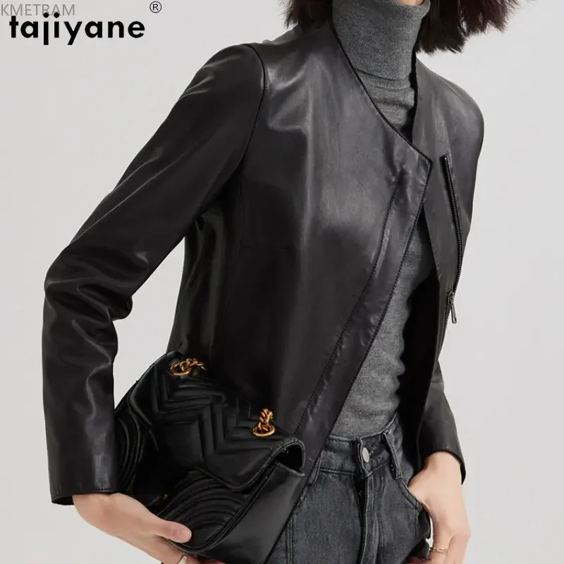 

Tajiyane Genuine Leather Jacket Women Slim Leather Coat Real Sheepskin Leather Jackets for Women Biker Coats Veste En Cuir Femme