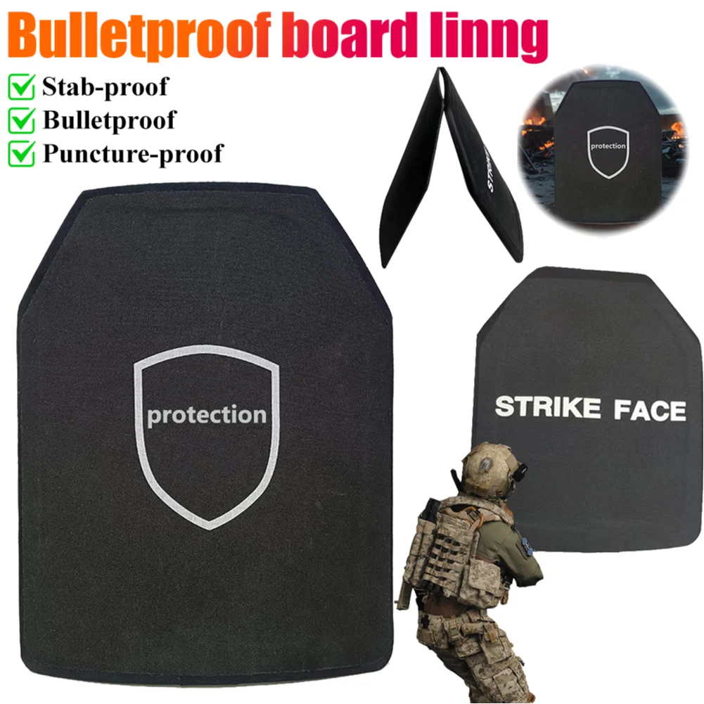

NIJ IIIA Level Pure PE Пуленепробиваемая пластина 25x30 см Тактическая вставная пластина для жилета безопасности Баллистический корпус Устойчивый к ударам Автономный