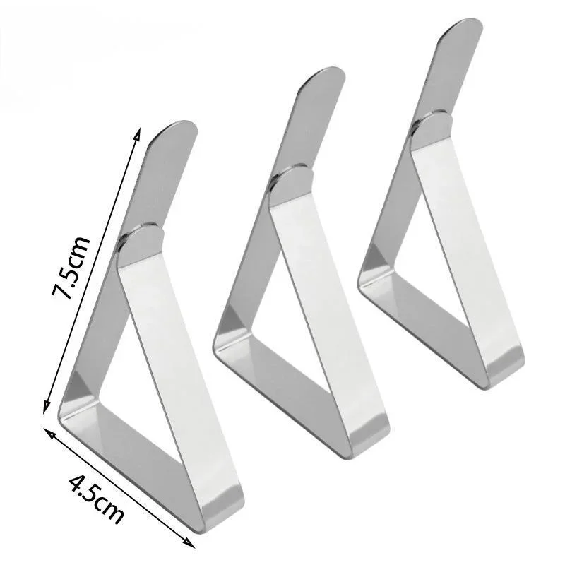 Stainless Steel Anti-Slip Tablecloth Clamps Non-slip Securing Holder Wedding Camping Promenade Table Cloth Cover Fixed Clips