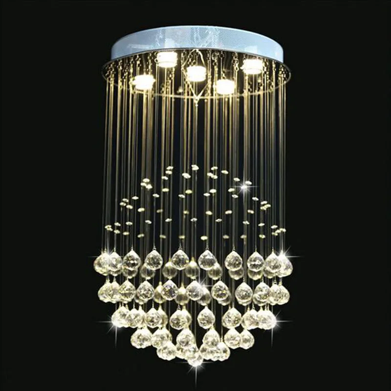 Modern K9 Large LED SphericLiving Room Crystal Chandeliers Round Light Fixture Lamp Room Interior Hotel Hall Room