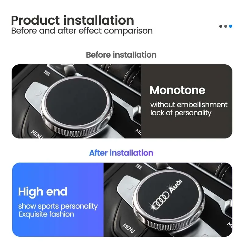 3D Metal Car Interior Nickel Stickers Steering Wheel Badges Auto Dekoration For Audi QUATTRO Sline RS A4 B8 B6 B7 B9 A3 8P 8V 8L - Image 3
