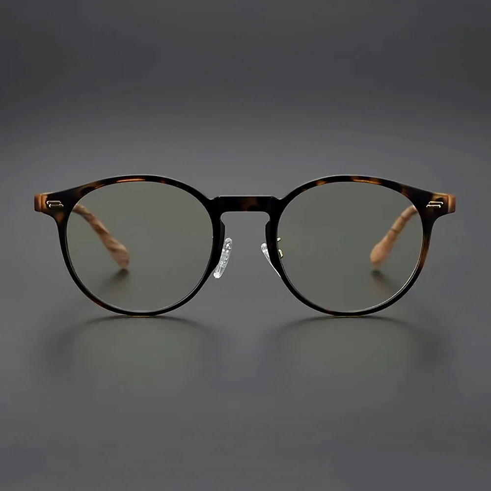 Unisex blaues Licht blockierende Computer brille Männer Frauen Mode runden Rahmen Holzmaserung Vintage Brillen Anti-Brillen Brillen