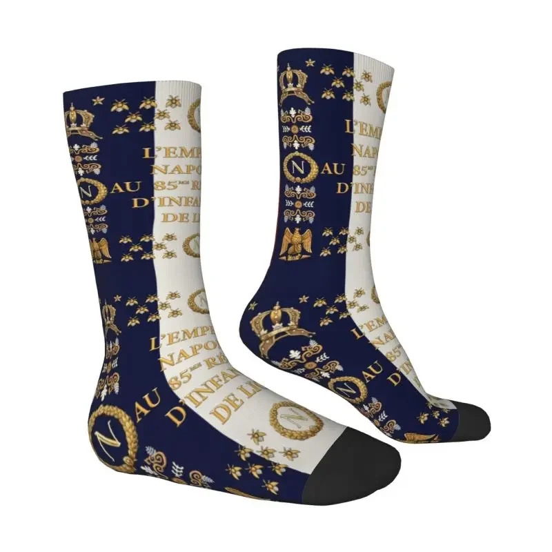 Cute Napoleonic French 85th Regimental Flag Socks for Women Men Stretch Summer Autumn Winter France Fleur De Lis Crew Socks