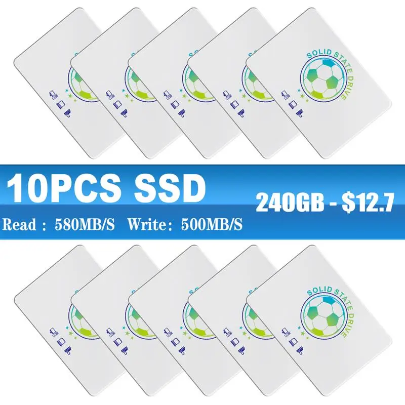 New Hard drive disk 10PCS 120GB 128GB Ssd 240GB 256GB 480GB 512GB solid state drive disk for laptop desktop factory direct