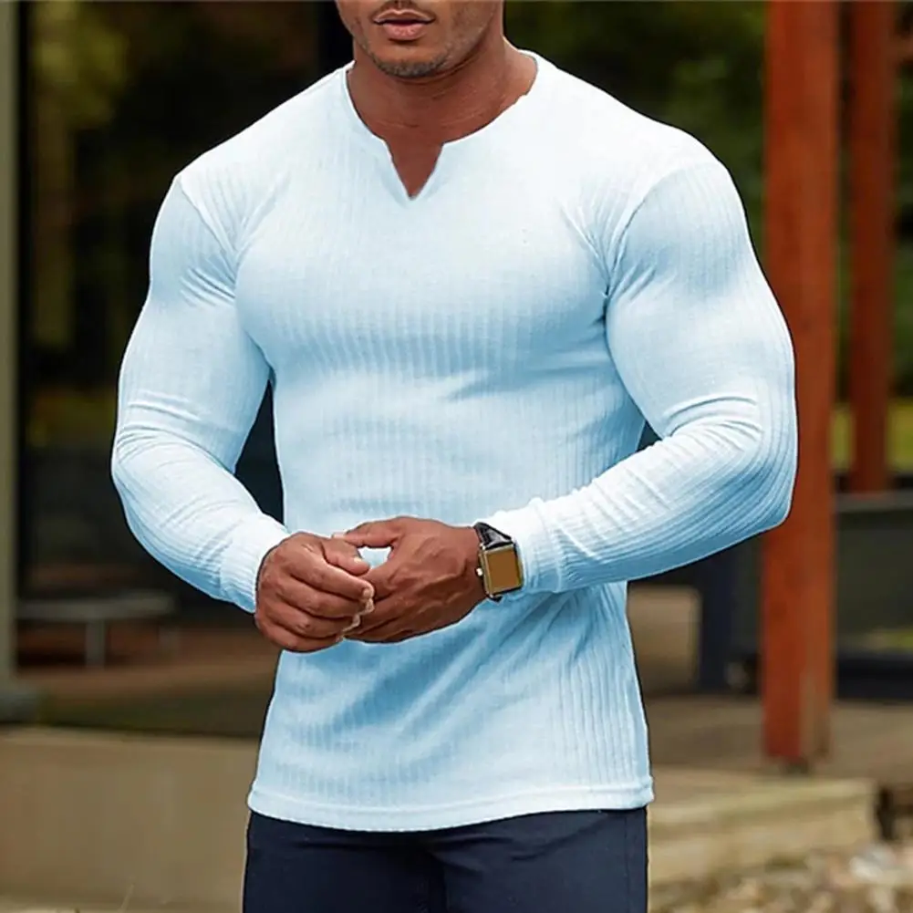 Men Base Shirt  Fine Stitching   Men T-shirt Slim Fit Absorption T-shirt Base Shirt