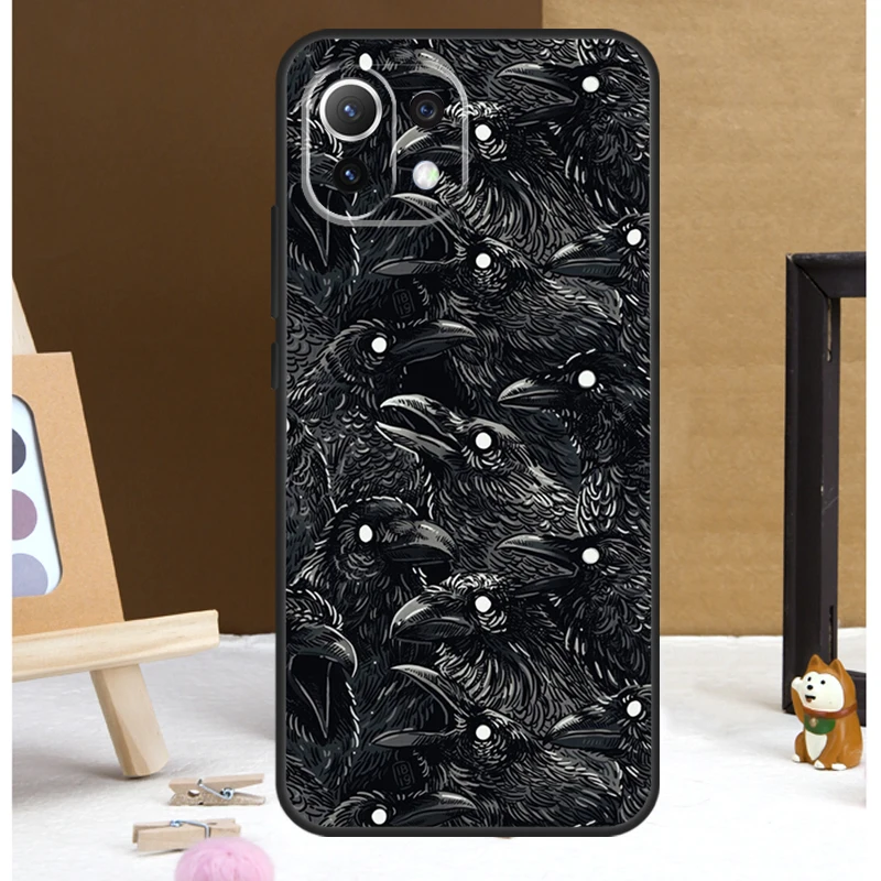 Raven Crow Skull pattern Case For POCO X6 Pro M6 X3 X4 X5 F3 F5 M5s Xiaomi 13 14 Ultra 12 Lite 11T 12T 13T Pro Cover