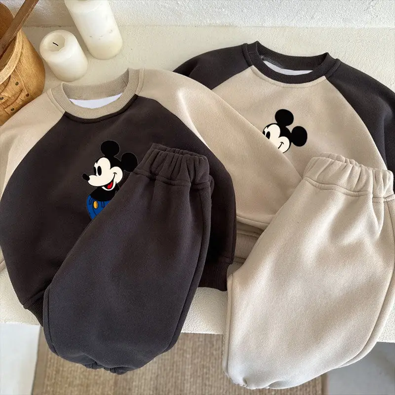 Casual Sweatshirts Boys Girls Toddler Cartoon Clothing New Mickey Minnie Mouse Print Pullovers Pants 2pcs Long Sleeve Tracksuits