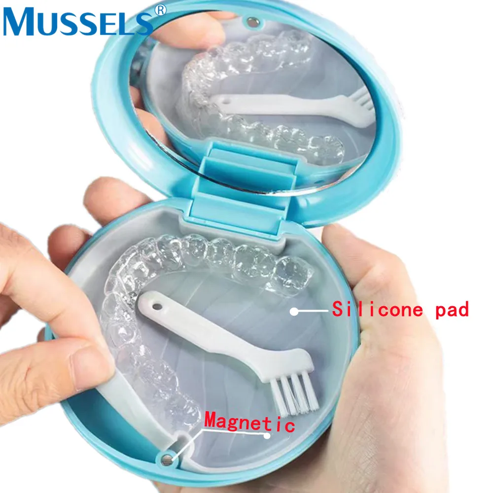 Orthodontic Retainer Case Denture Storage Box Invisible Braces Extractor Fake False Teeth Container Aligner Chewies Oral Hygiene