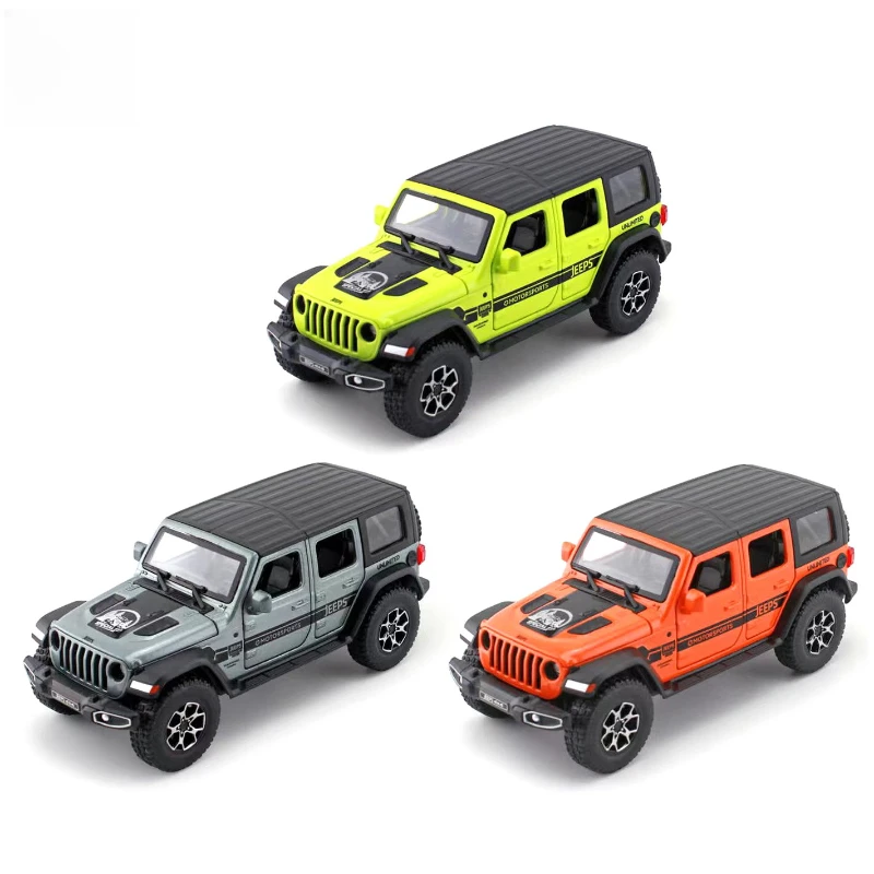 1:32 Jeep Wrangler Rubicon Alta Simulazione Pressofuso In Lega di Metallo Modello di auto Suono Luce Tirare Indietro Collezione Giocattolo Per Bambini Regali