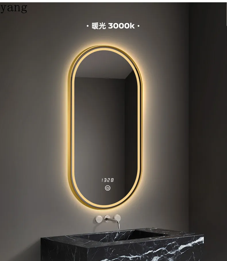 Immagine 6: Specchio da bagno moderno LMM con cornice, antiappannamento intelligente, per lavabo e vanità