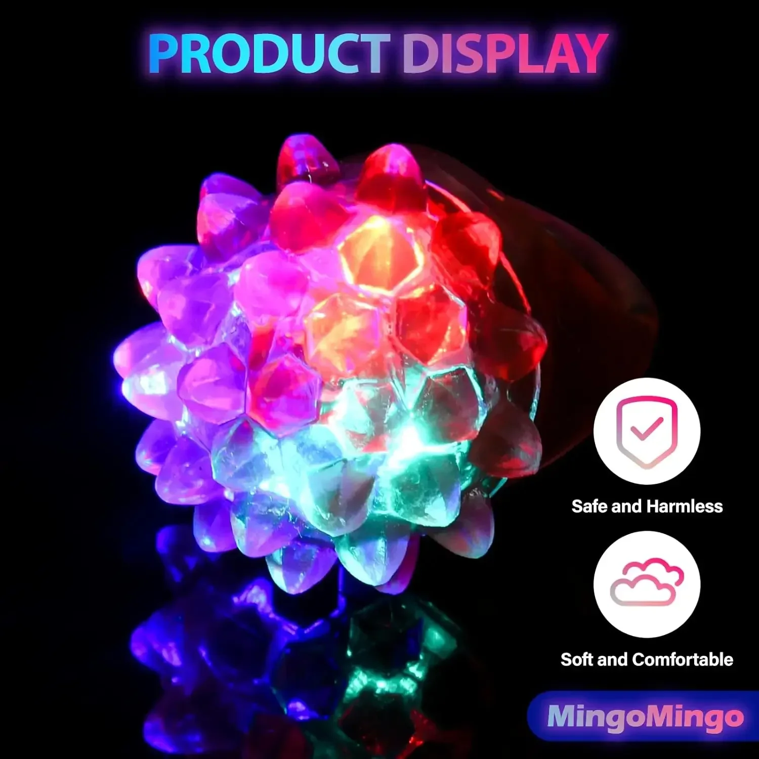Luminous Strawberry LED Ring Light Fluorescent Finger Light Bar Flash Soft Plastic Toy Christmas Small Gift for Fun And Glow