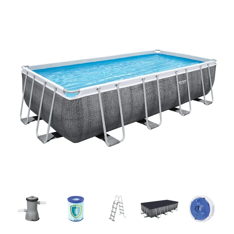 Metal Frame Swimming Pool Above Ground Power Steel FOR 4.88m X 2.44m X 1.22m